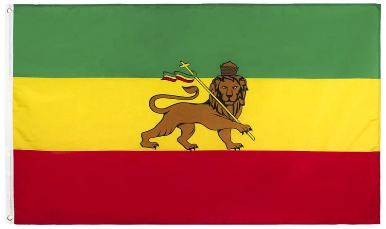 Rasta Flag -- Green, Gold, Red with Lion of Judah
